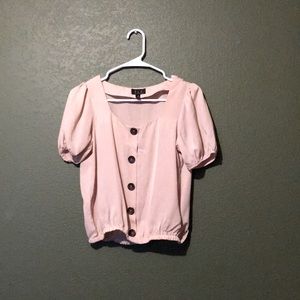 Cream colored button blouse